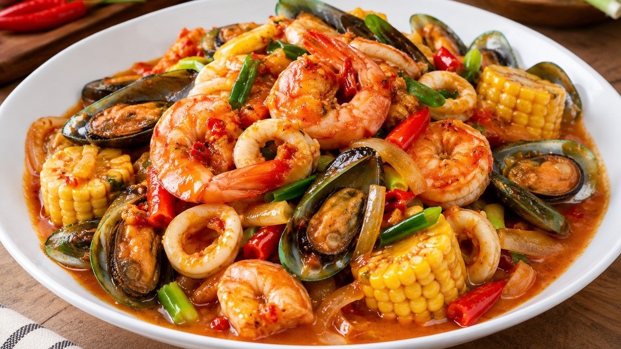 Tom Yum Spaghetti vs Seafood Saus Padang: Dua Fusion Seafood Gurih Pedas