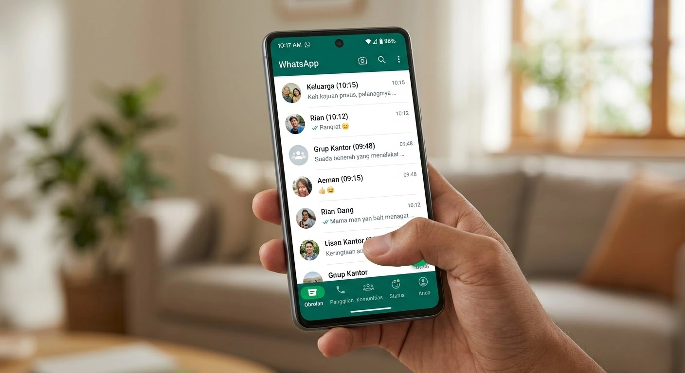 WhatsApp Android Dapat Desain Navigasi Oval dan Tombol Meta AI