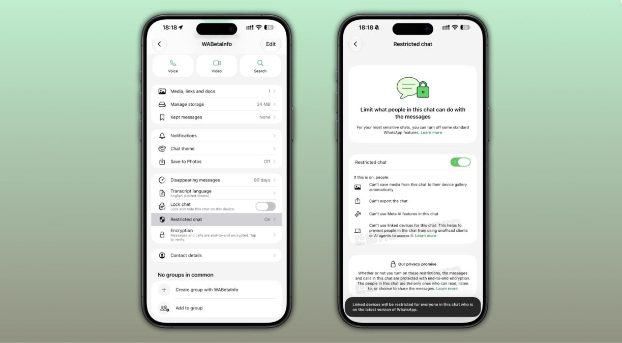 WhatsApp Restricted Chat di iPhone: Privasi Melawan Perangkat Tertaut