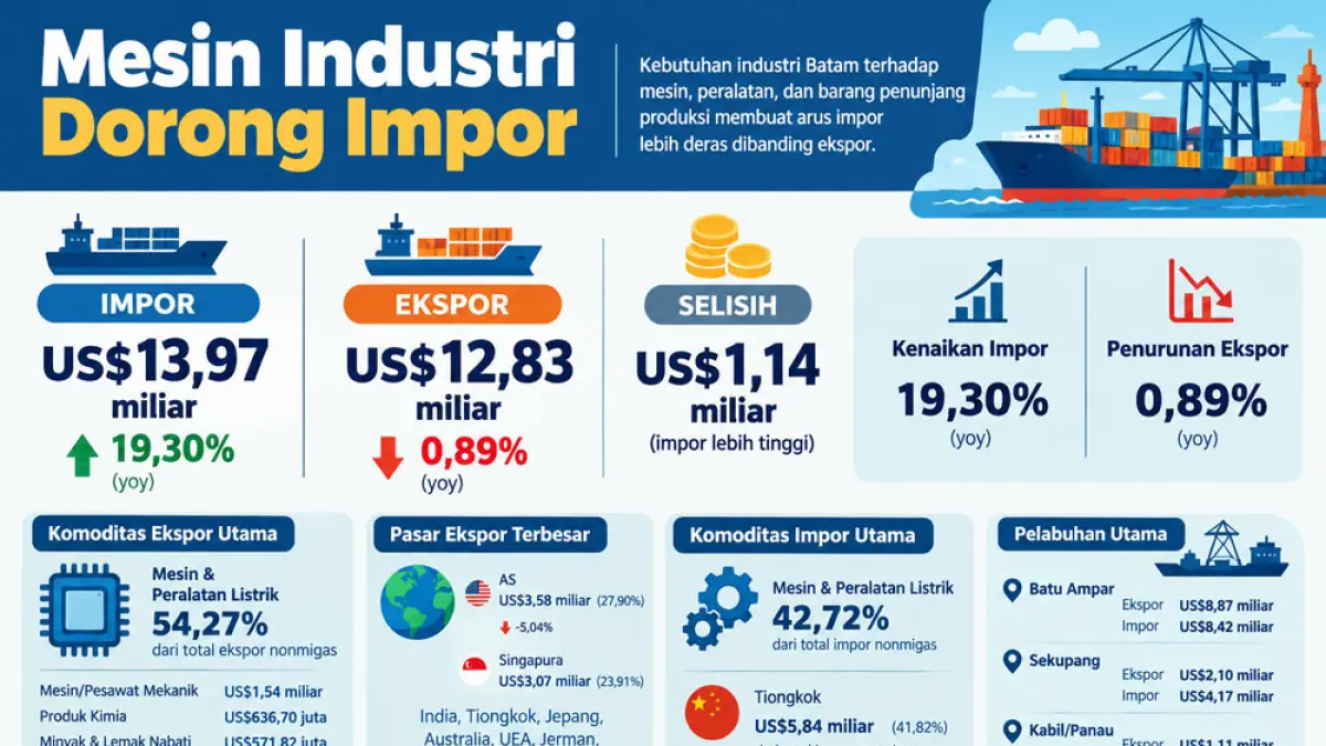 Impor Batam Lampaui Ekspor: Pelabuhan yang Makin Didominasi Arus Masuk