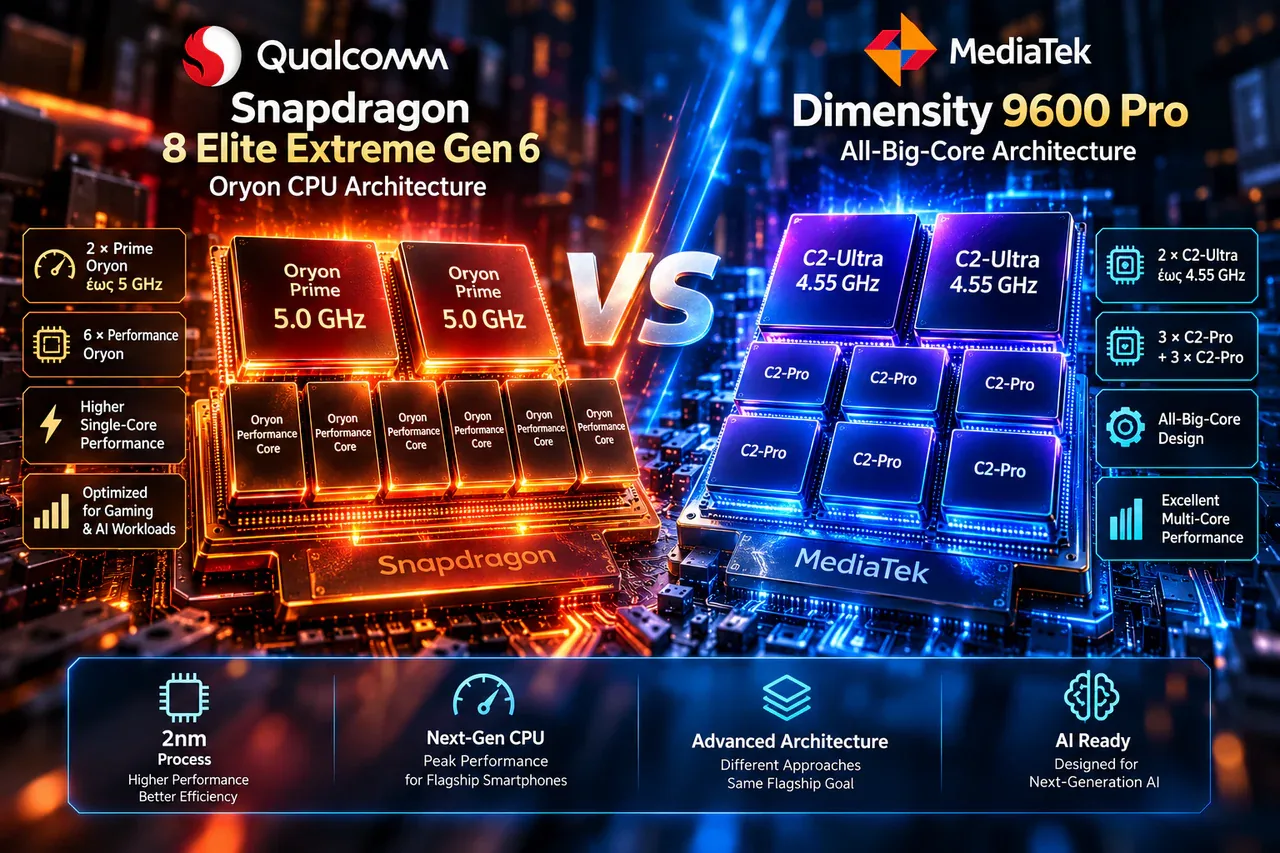 Snapdragon 8 Elite Extreme Gen 6 vs Dimensity 9600 Pro: Prosesor Gaming 2nm Mana yang Lebih Dominan?