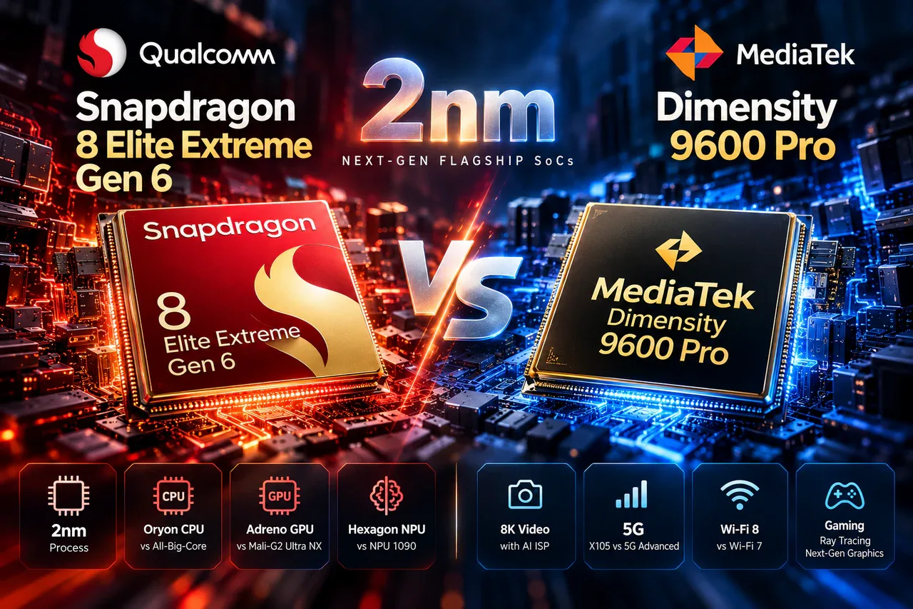Snapdragon 8 Elite Extreme Gen 6 vs Dimensity 9600 Pro: Prosesor Gaming 2nm Mana yang Lebih Dominan?