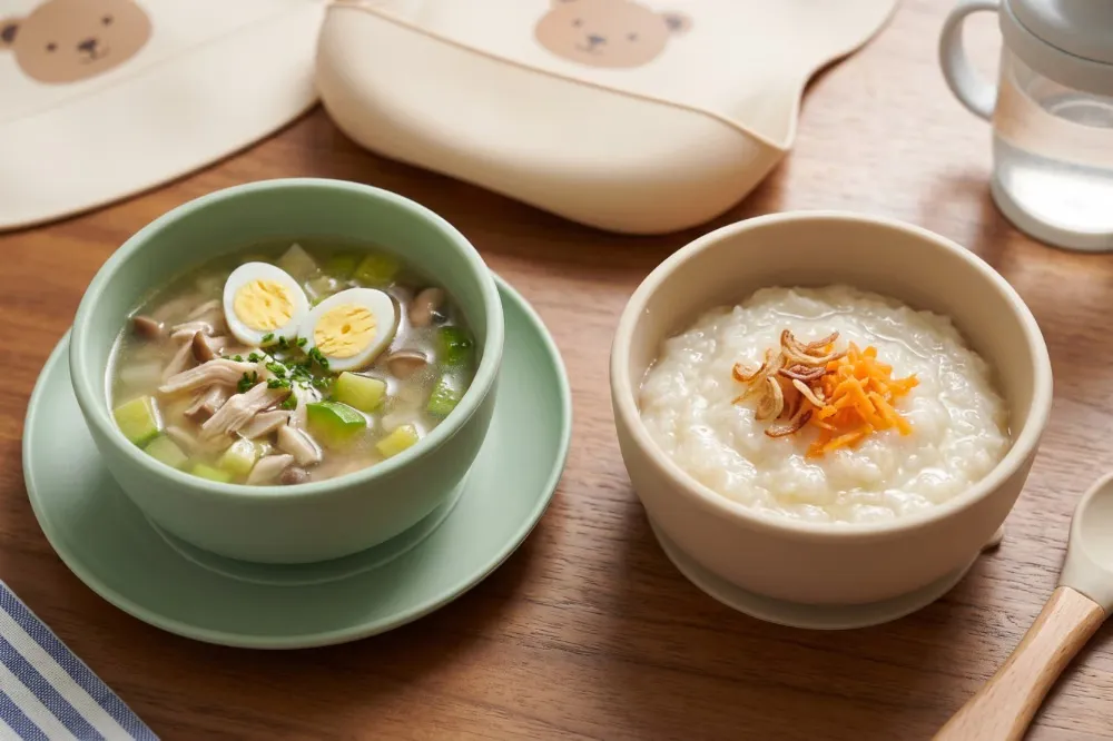 Resep MPASI Bergizi: Nasi Tim, Telur Puyuh, Ayam dan Sayuran