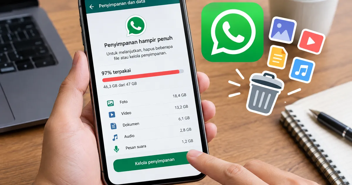 Cara Praktis Membersihkan Penyimpanan WhatsApp Tanpa Menghapus Chat Penting