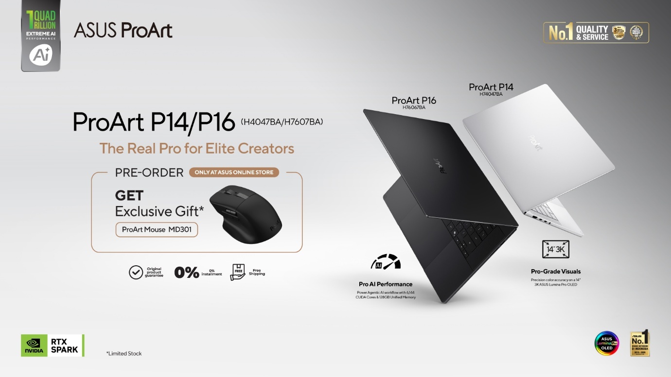 ASUS ProArt P14 dan P16: Standar Baru Laptop Kreator AI Lokal