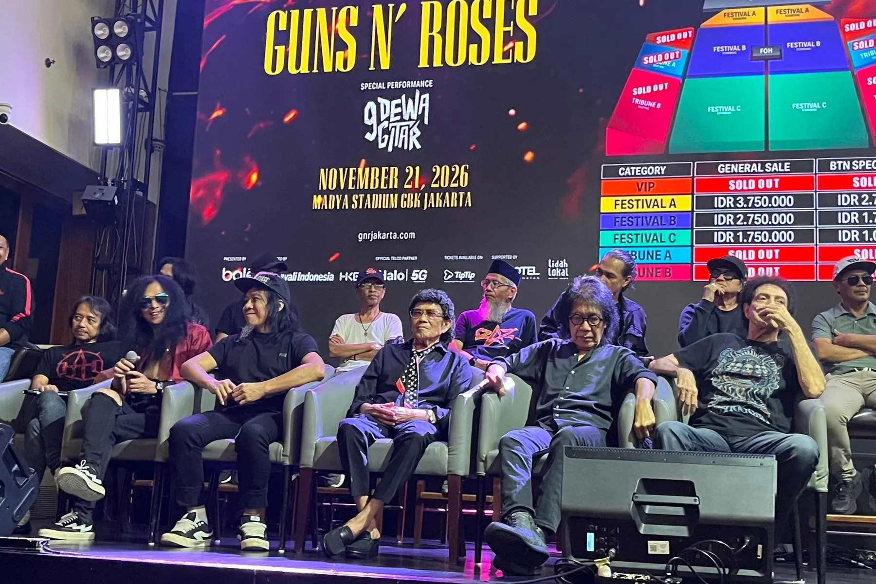 Sembilan Legenda Gitar Siap Buka Panggung Guns N' Roses Jakarta