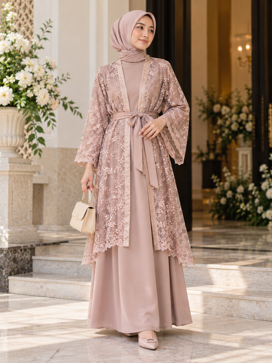Panduan Lengkap Styling Gamis Modern dengan Outer Brokat