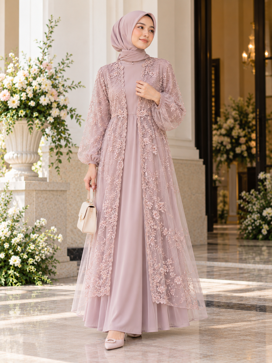 Panduan Lengkap Styling Gamis Modern dengan Outer Brokat