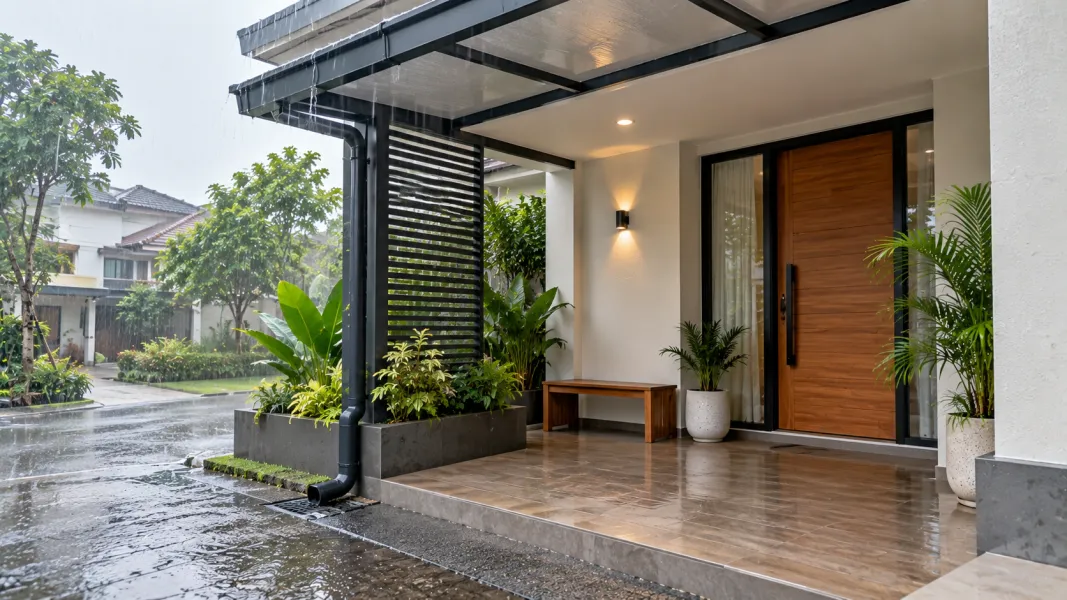 Teras Sempit 3 Meter Tetap Elegan dengan Desain Minimalis