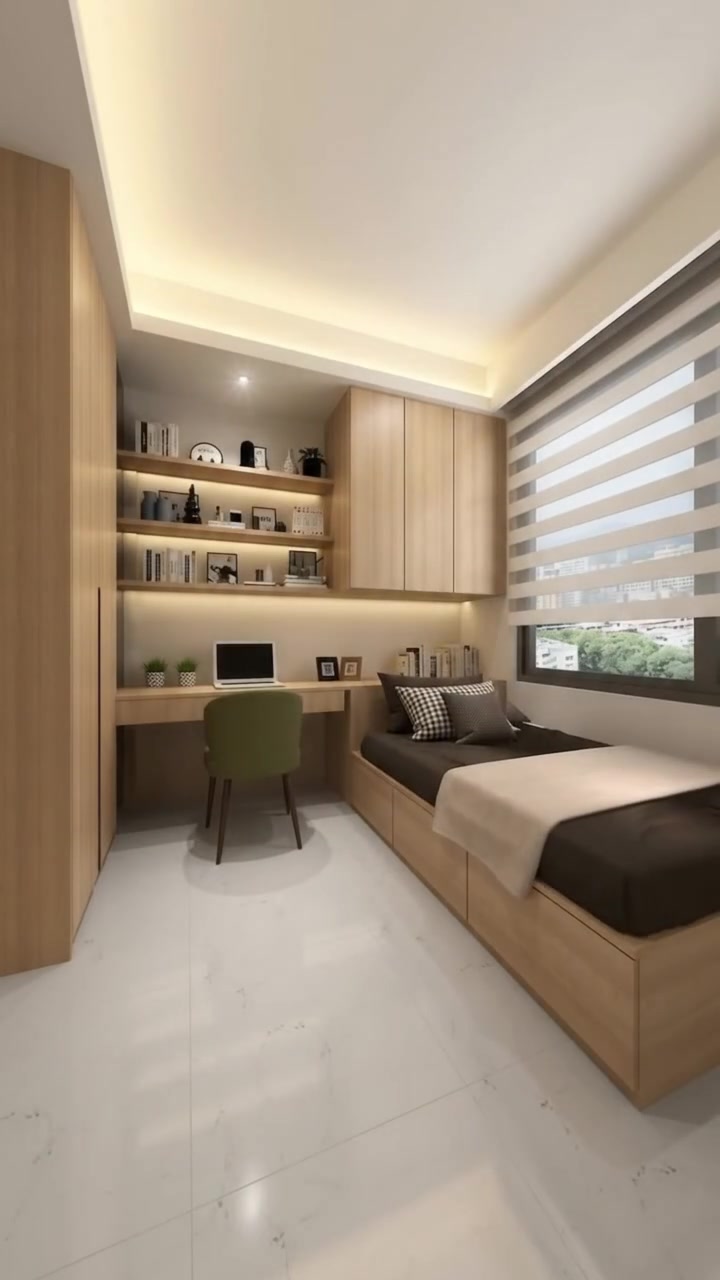 Kamar Sempit ala Hotel yang Terasa Lega dan Hangat Tanpa Renovasi