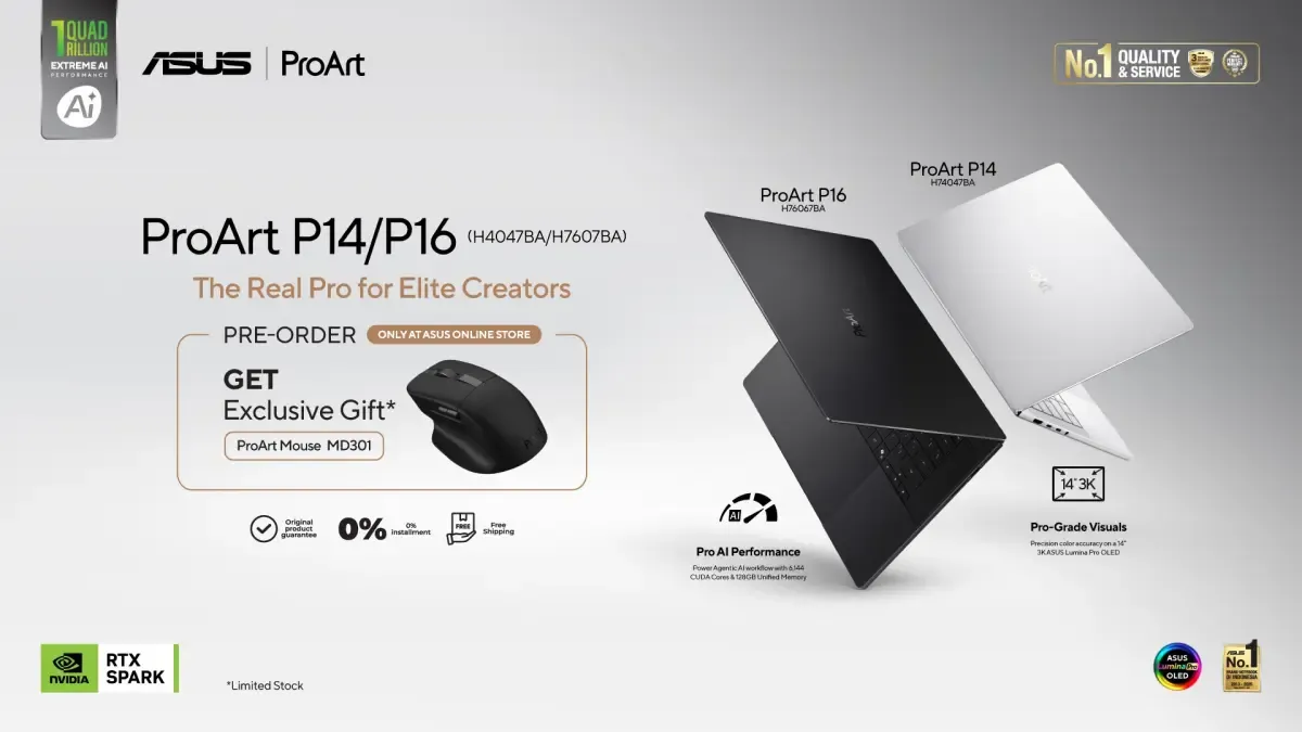 ASUS ProArt P14 dan P16: Flagship Kreatif dengan RTX Spark