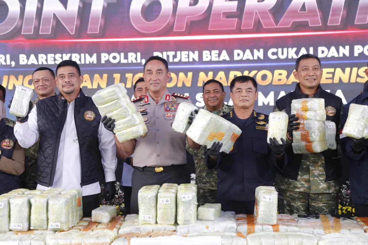 Operasi Gabungan Bongkar 1,16 Ton Ketamin dan Lab Sabu Sumatra