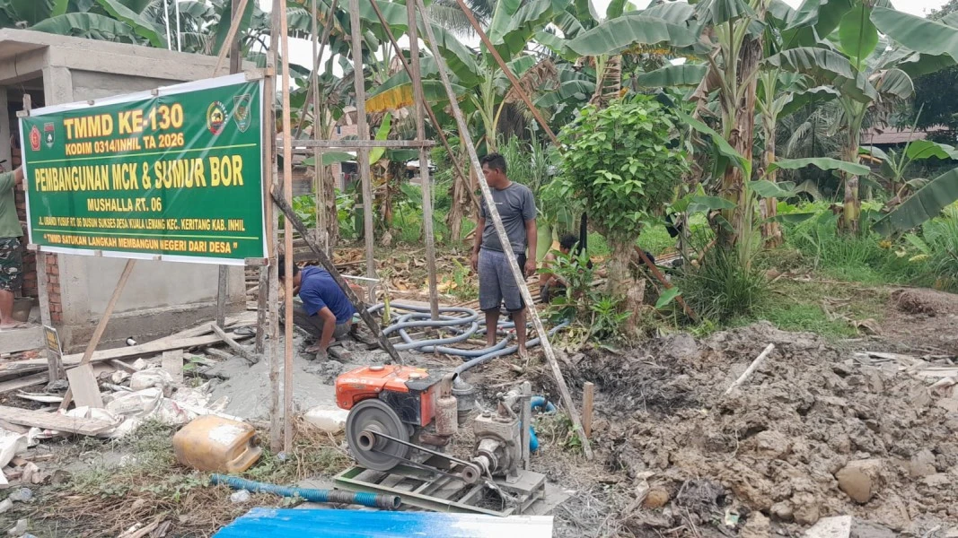 TMMD Percepat Pembangunan MCK dan Sumur Bor untuk Warga