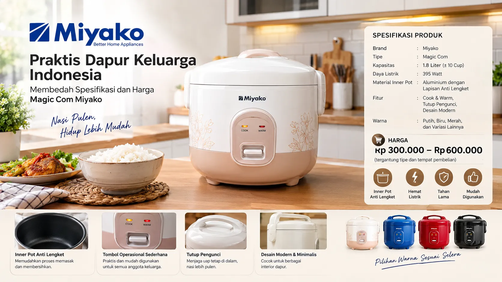 Memilih Magic Com Miyako dan Merawat Rice Cooker agar Awet