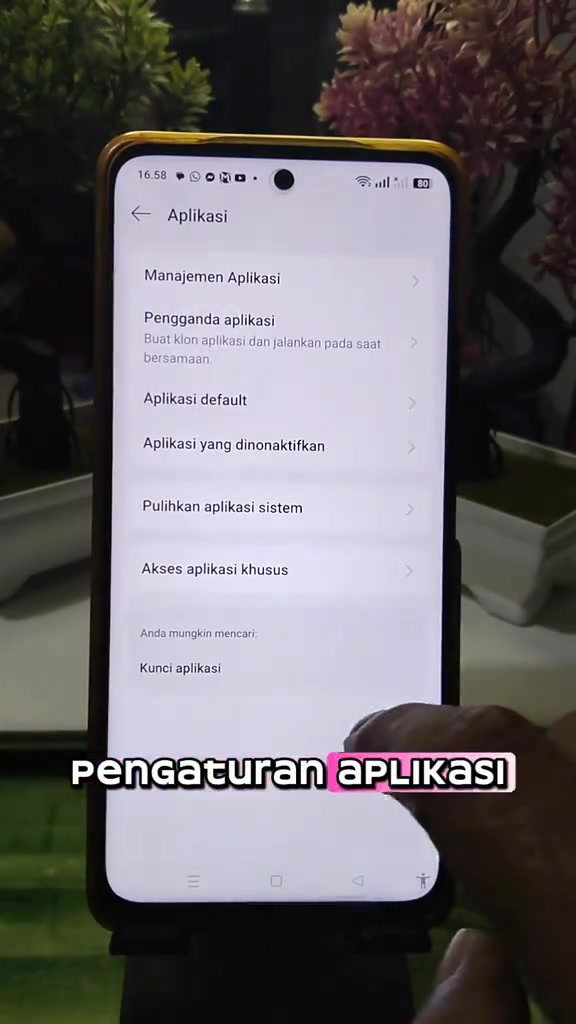 Menu Pengaturan Android di bagian Aplikasi, dengan opsi Manajemen Aplikasi