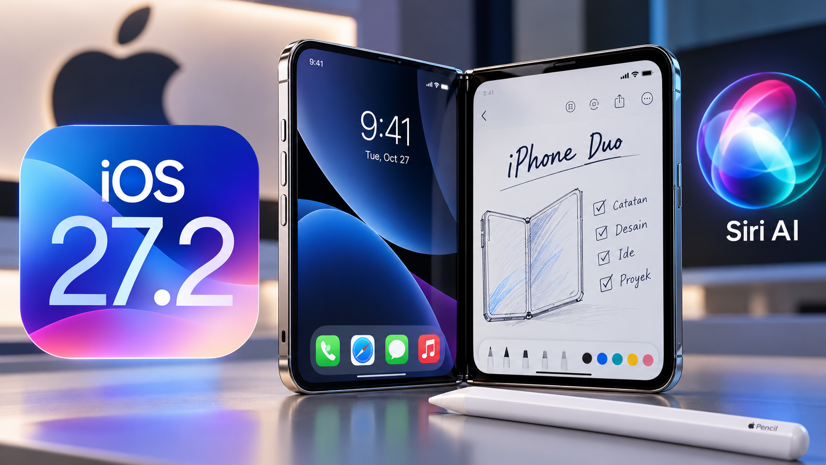 iOS 27.2: Siri Mengingat Percakapan, iPhone Duo Mendukung Apple Pencil