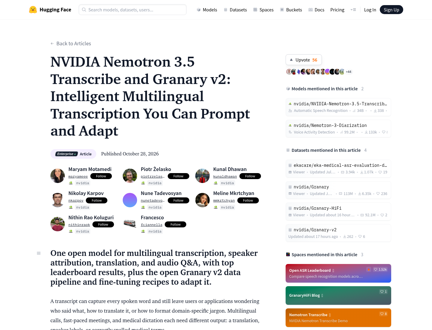 Nemotron 3.5 Transcribe Satukan Empat Tugas Audio, dengan Batas Nyata