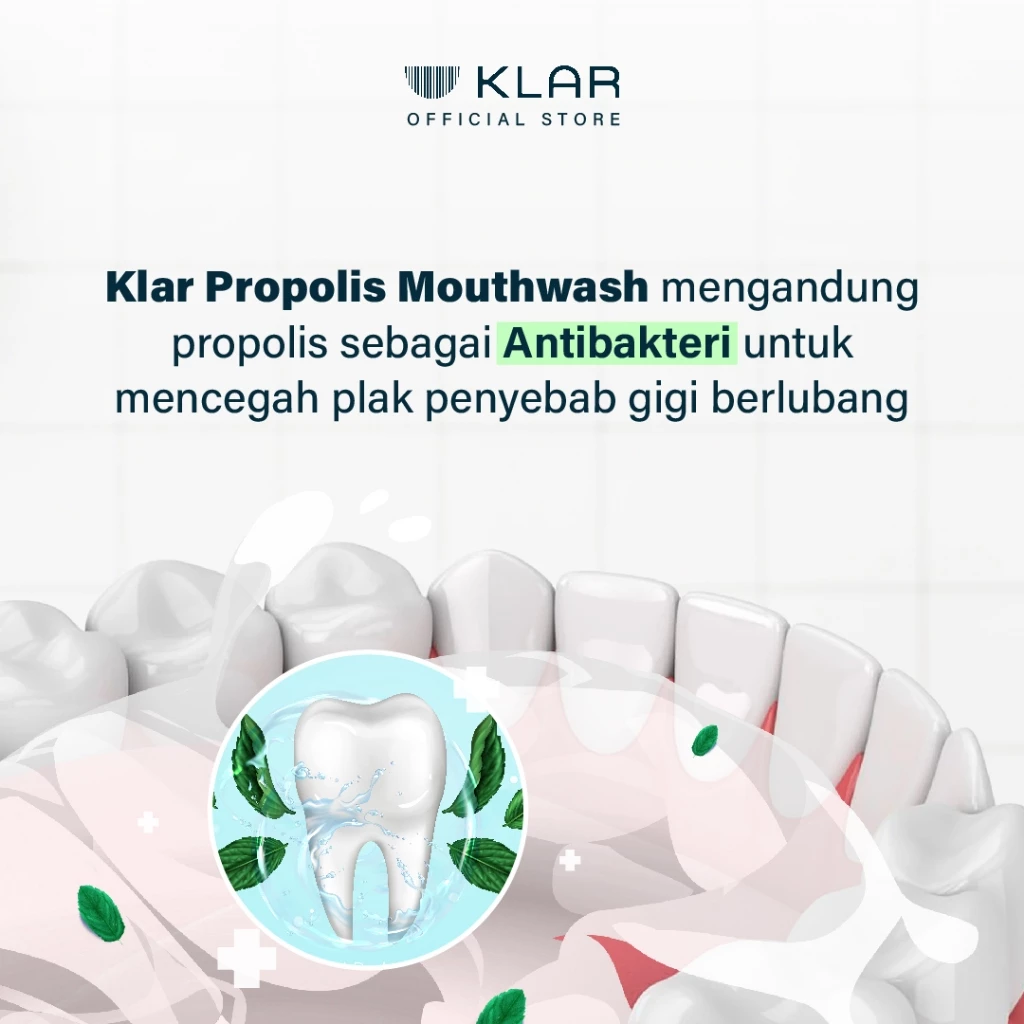 KLAR Mouthwash Propolis - Obat Kumur Antiseptik 200ml | Mencegah Gigi Berlubang & Menyegarkan Nafas | Alcohol Free Image3