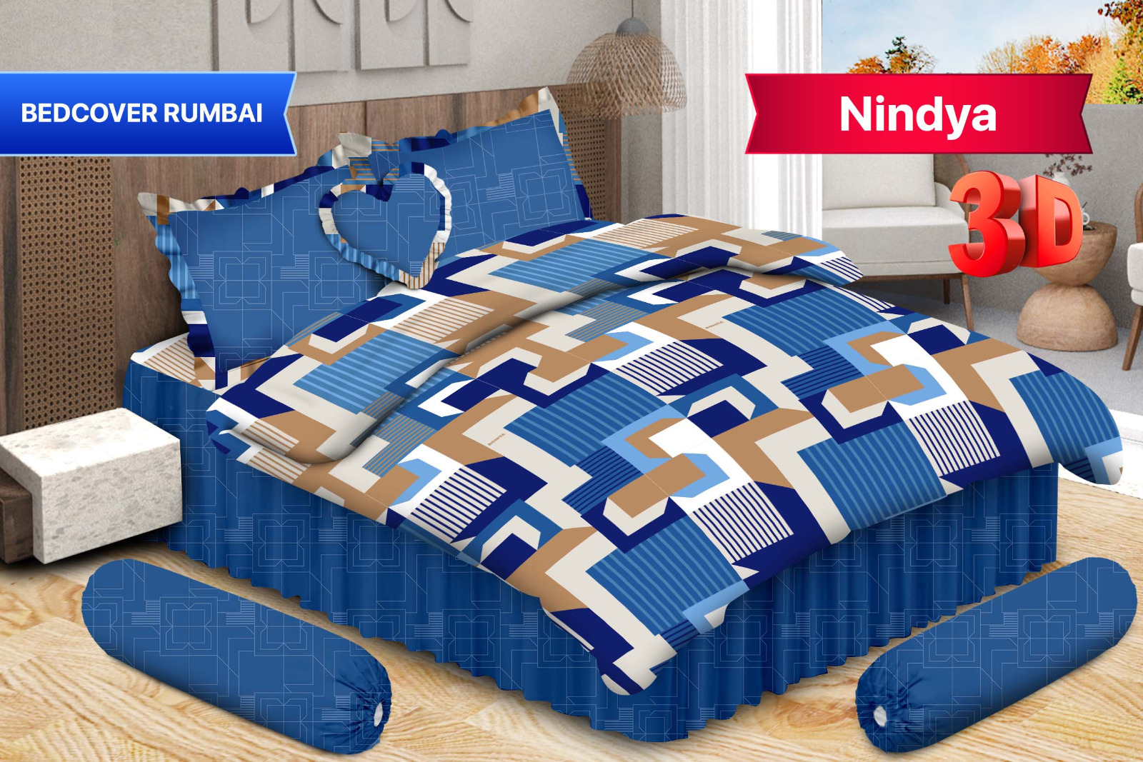 Turun 20%: BEDCOVER SET RUMBAI / RAMPLE