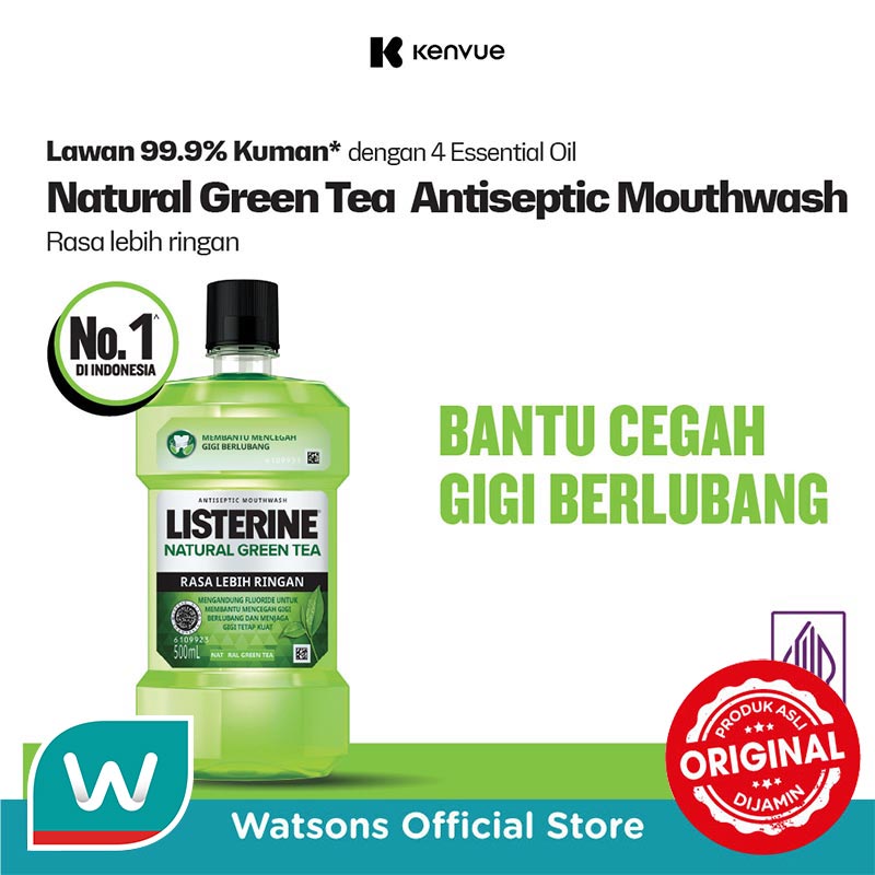 Turun 20%: Listerine Natural Green Tea