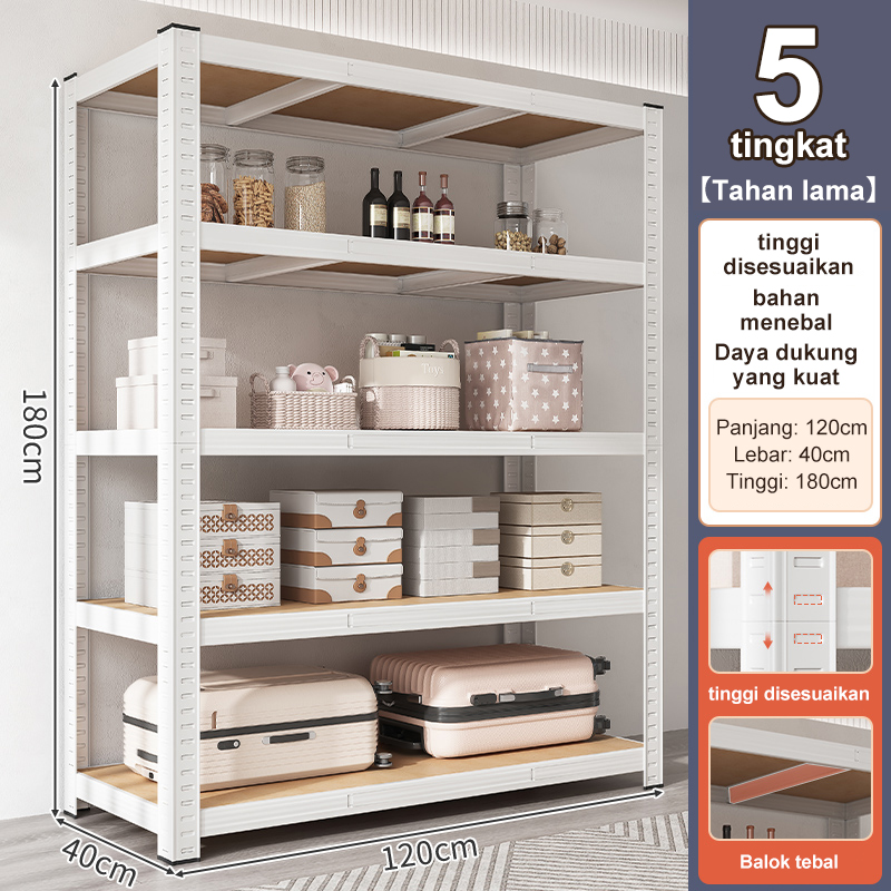 Turun 22%: Rak Kayu 5 Tingkat Minimalis