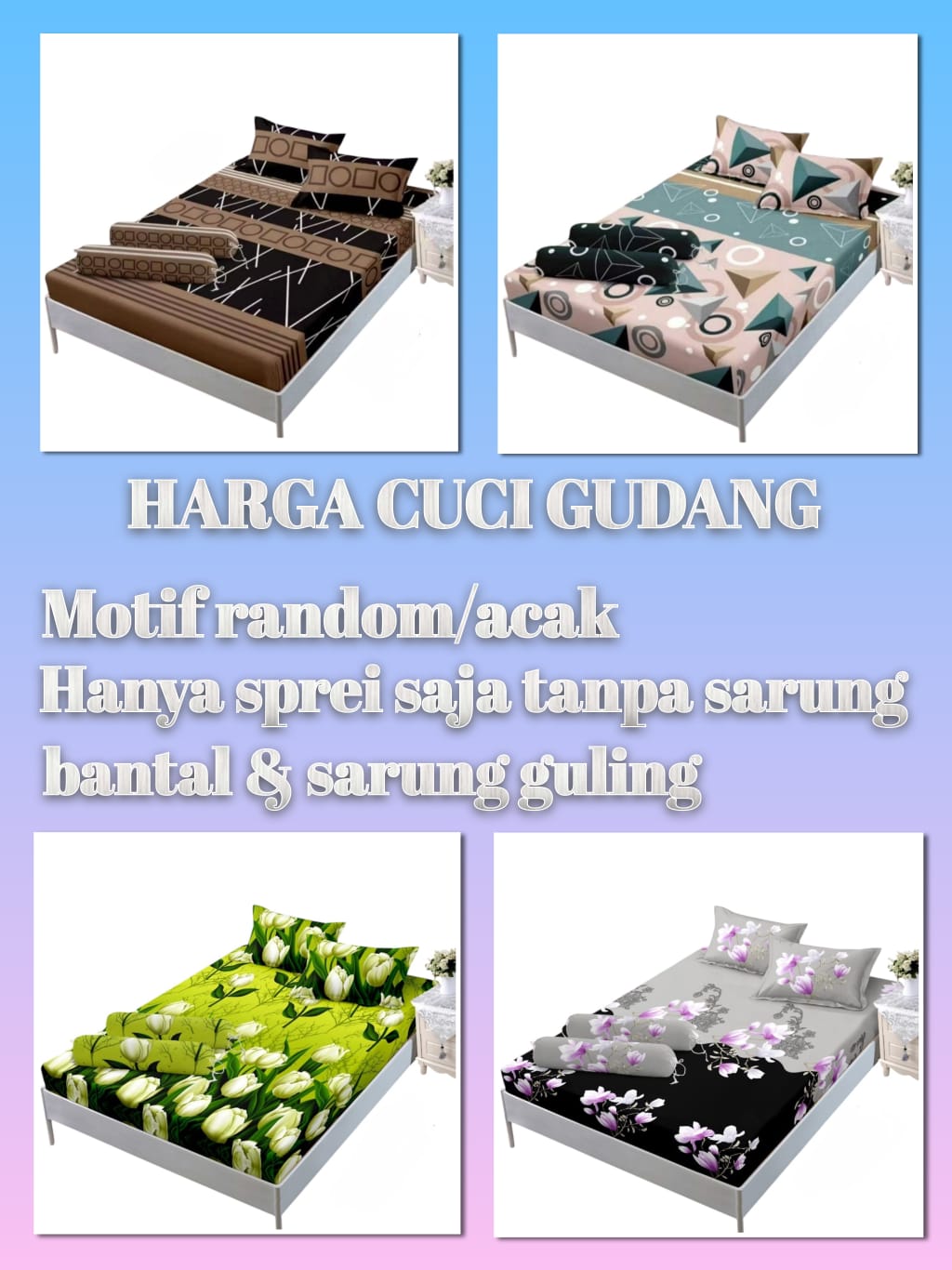 Harga Baru Turun: Seprai Motif Bunga