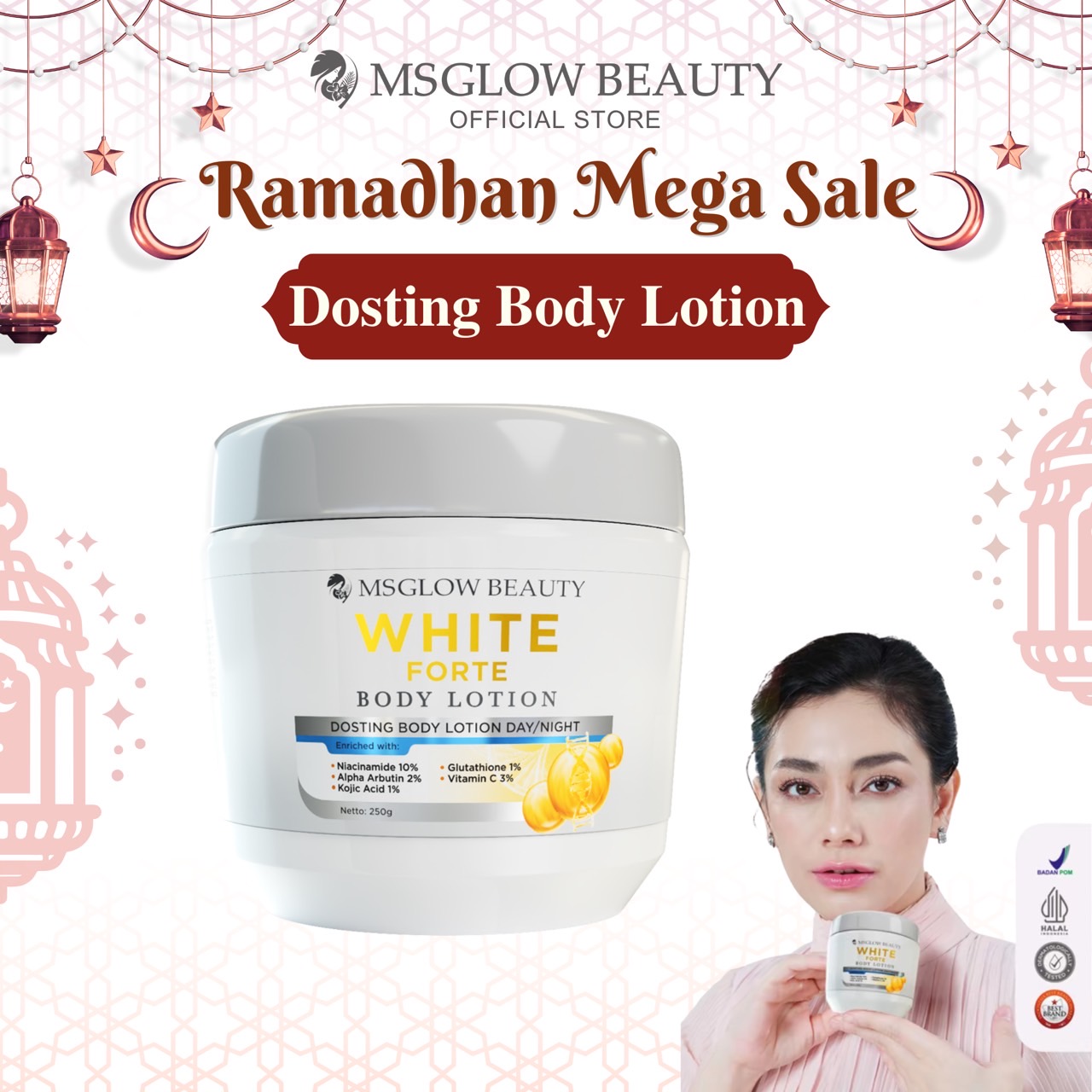 Turun 21%: Ms Glow HB Dosting White