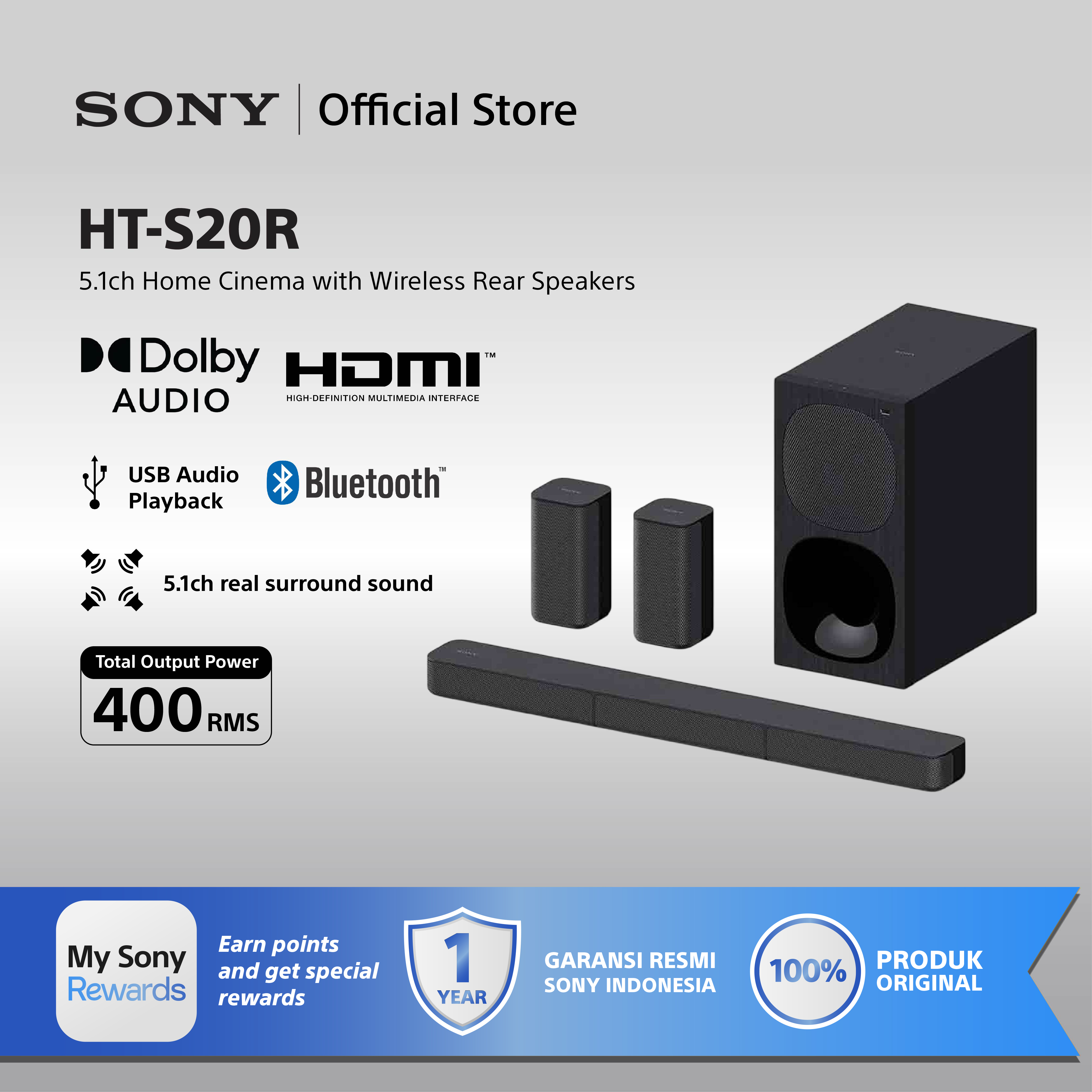 Harga Baru Turun: Sony HT-S20R Soundbar