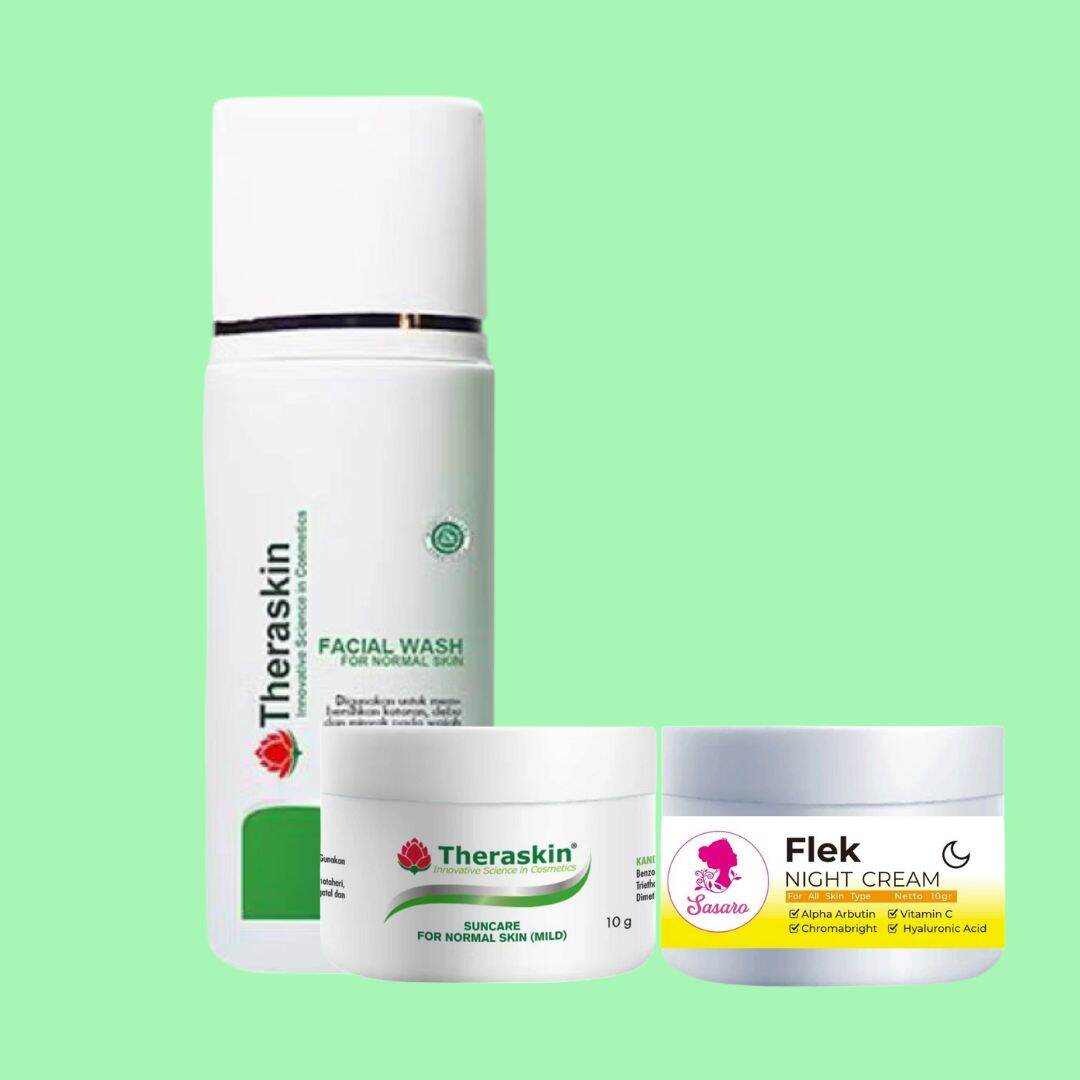 Turun 24%: THERASKIN PAKET GLOWING FLEK