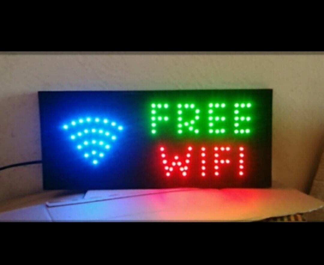 Turun 21%: tulisan led Free wifi tinggal