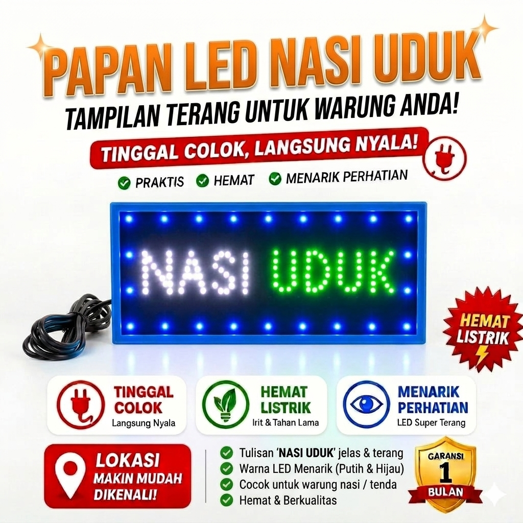 Harga Baru Turun: Tulisan LED Sign NASI
