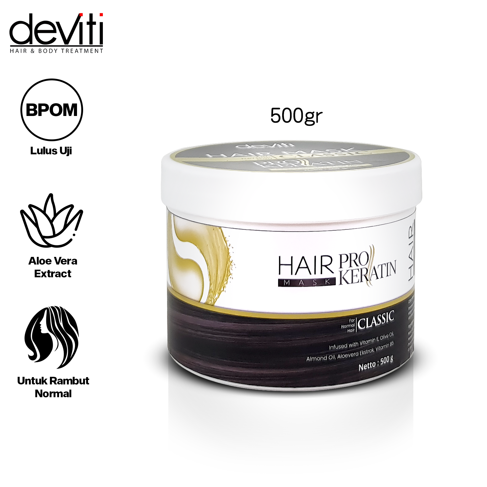 Turun 50%: deviti Hair Mask Pro Keratin