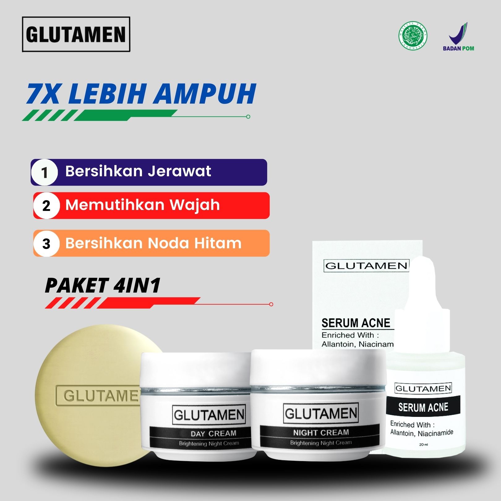 Turun 24%: BPOM Paket 4in1 Glutamen