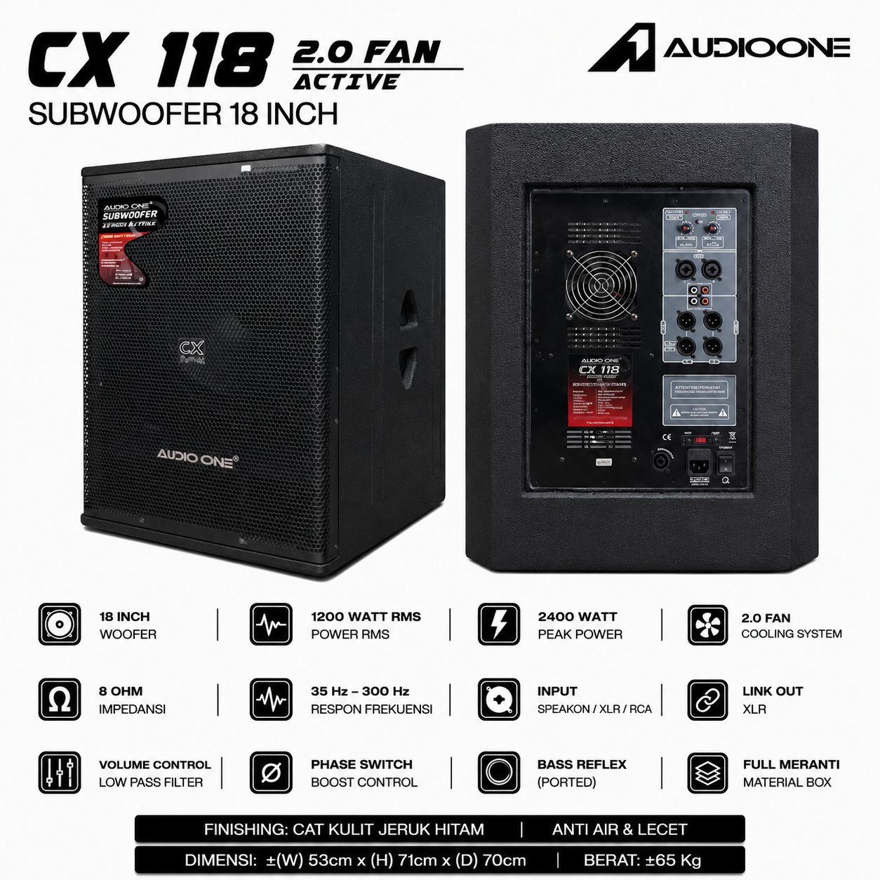 Harga Baru Turun: AUDIO ONE Subwoofer 18