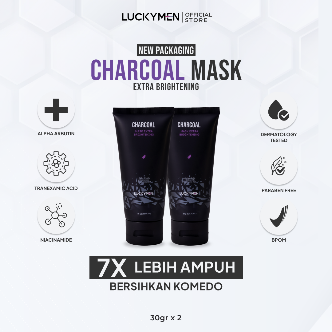 Turun 60%: 2PCS LUCKYMEN Charcoal Mask -