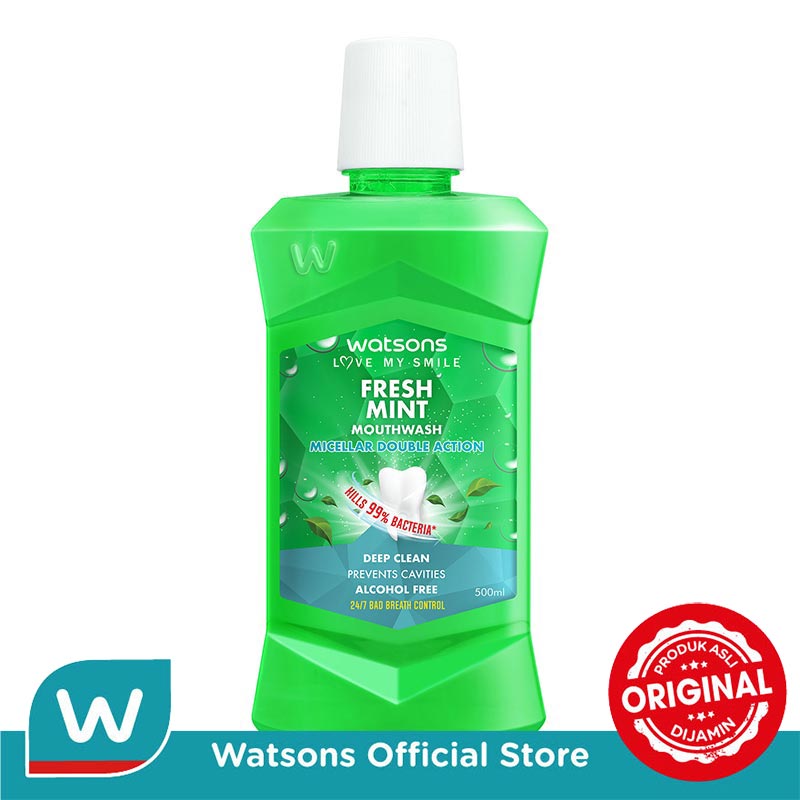 Turun 27%: Watsons Fresh Mint Mouthwash