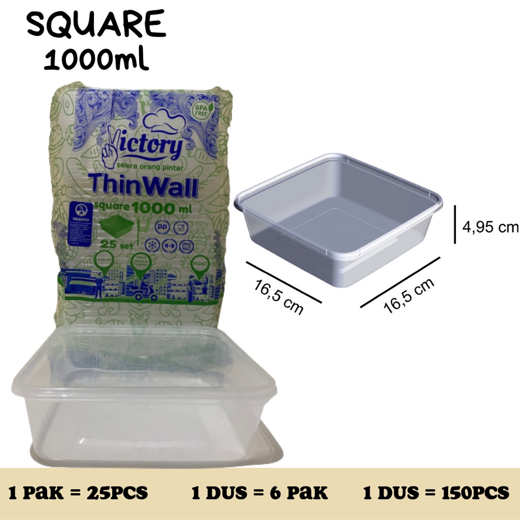 Harga Baru Turun: Thinwall Square 1000ml