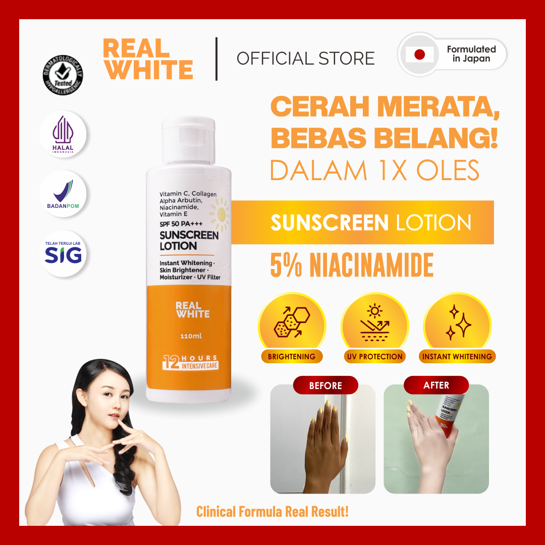 Turun 39%: REAL WHITE SPF 50 PA