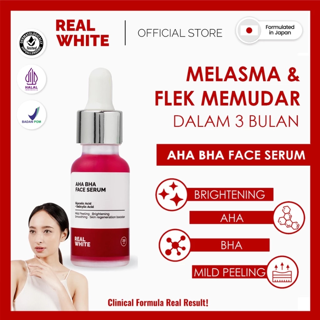 Turun 37%: REAL WHITE AHA BHA Serum
