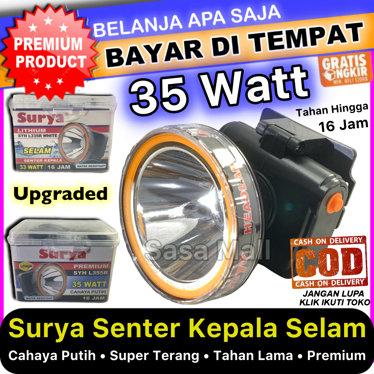 Turun 33%: Bayar di Tempat Surya Senter