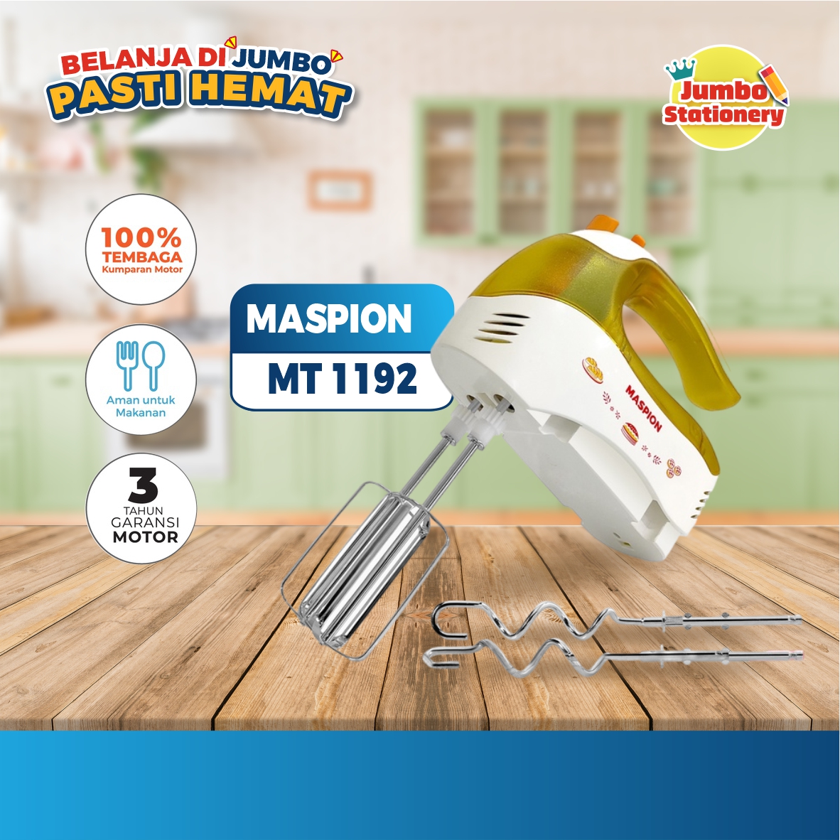 Turun 30%: Maspion Hand Mixer MT-1192
