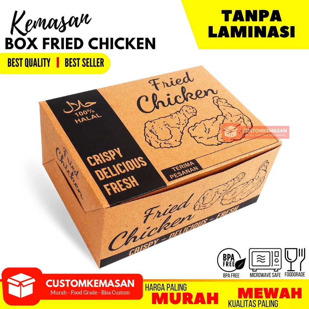 Turun 29%: Box Fried Chicken 50Pcs /