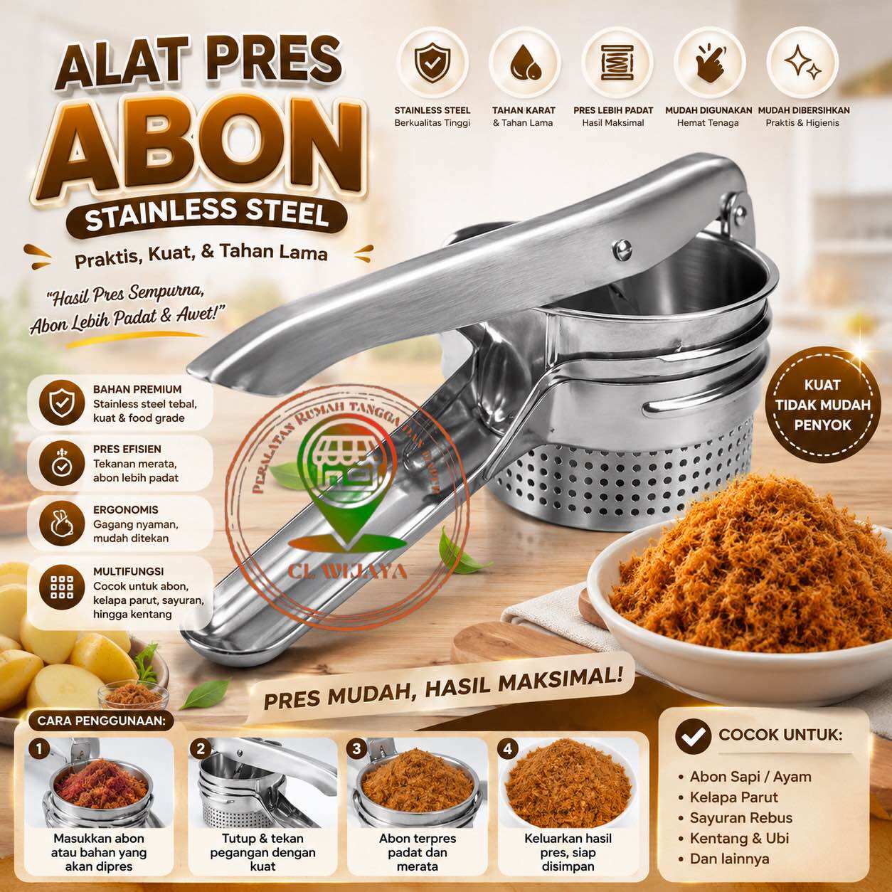 Turun 26%: Alat Pres abon dan Pres