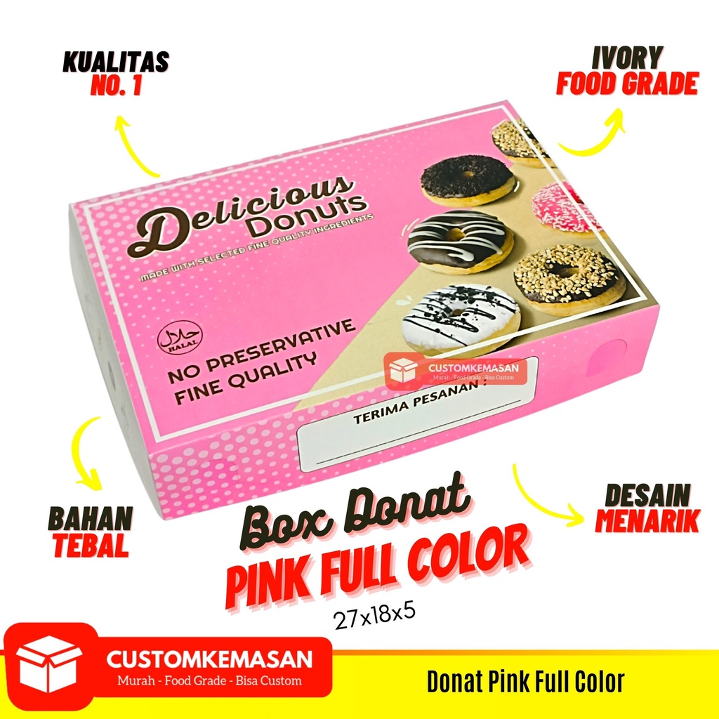 Turun 27%: Box Donat isi 6 25Pcs