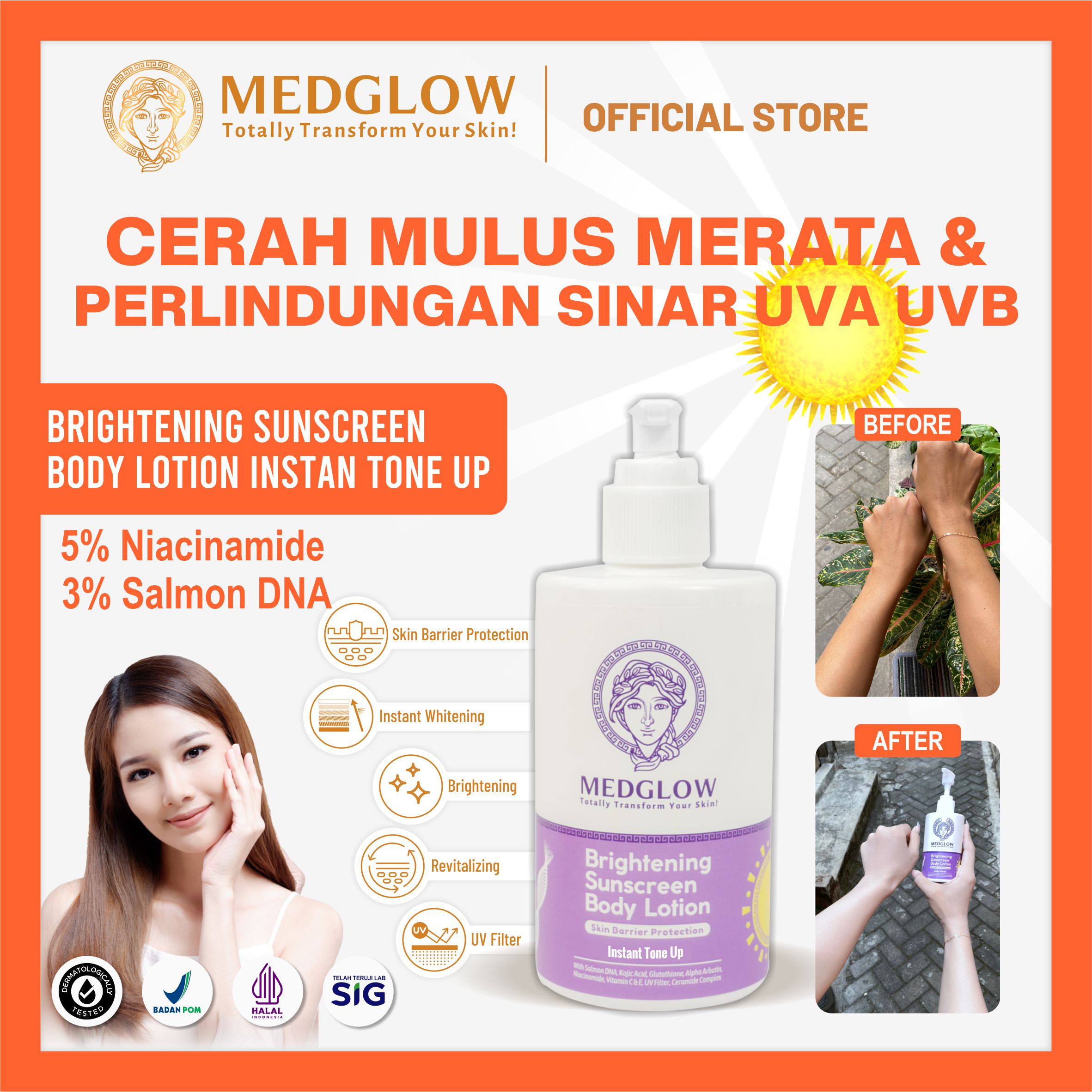 Turun 37%: MEDGLOW Brightening Sunscreen