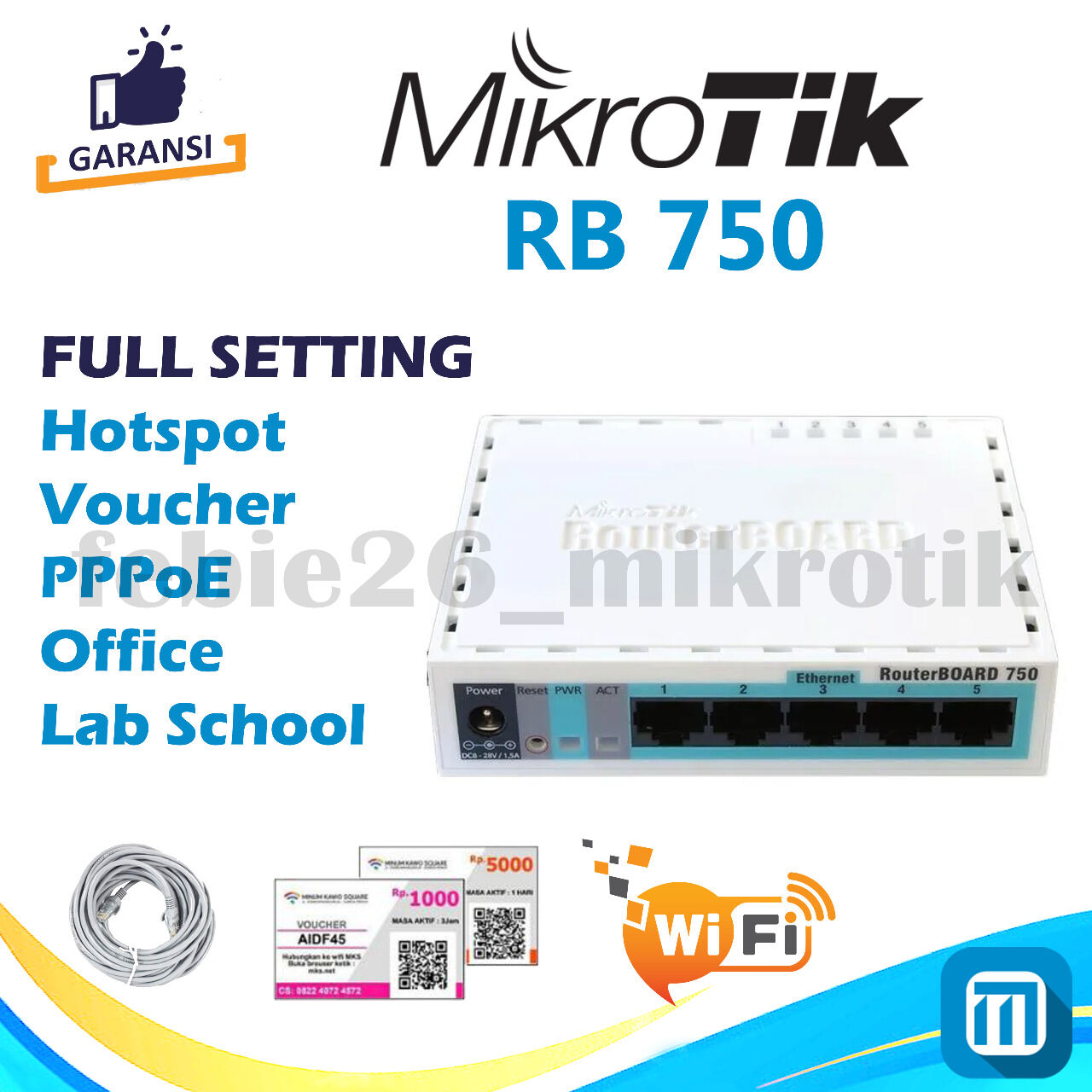 Harga Baru Turun: MikroTik RB750 Full