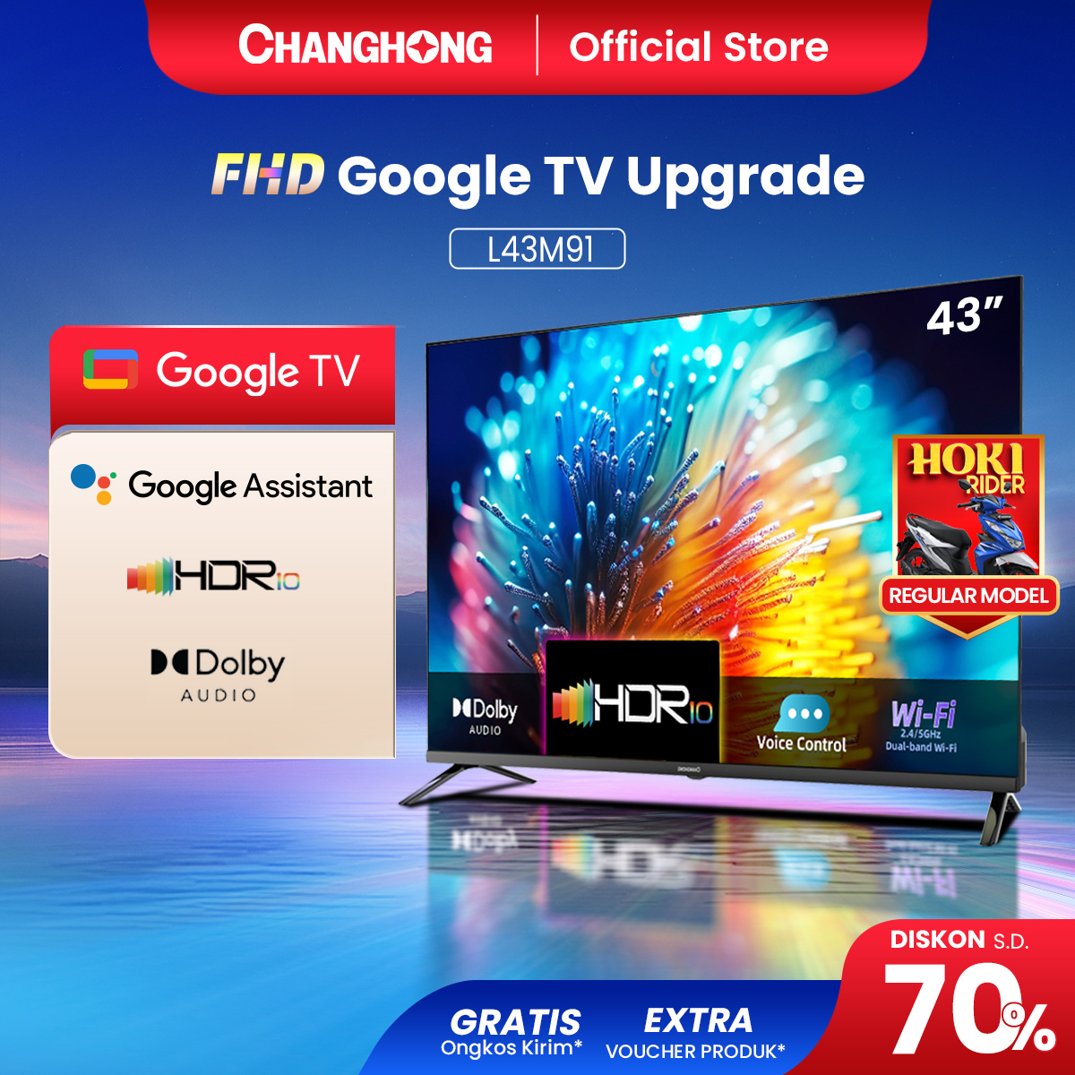 Harga Baru Turun: Google TV CHANGHONG 43