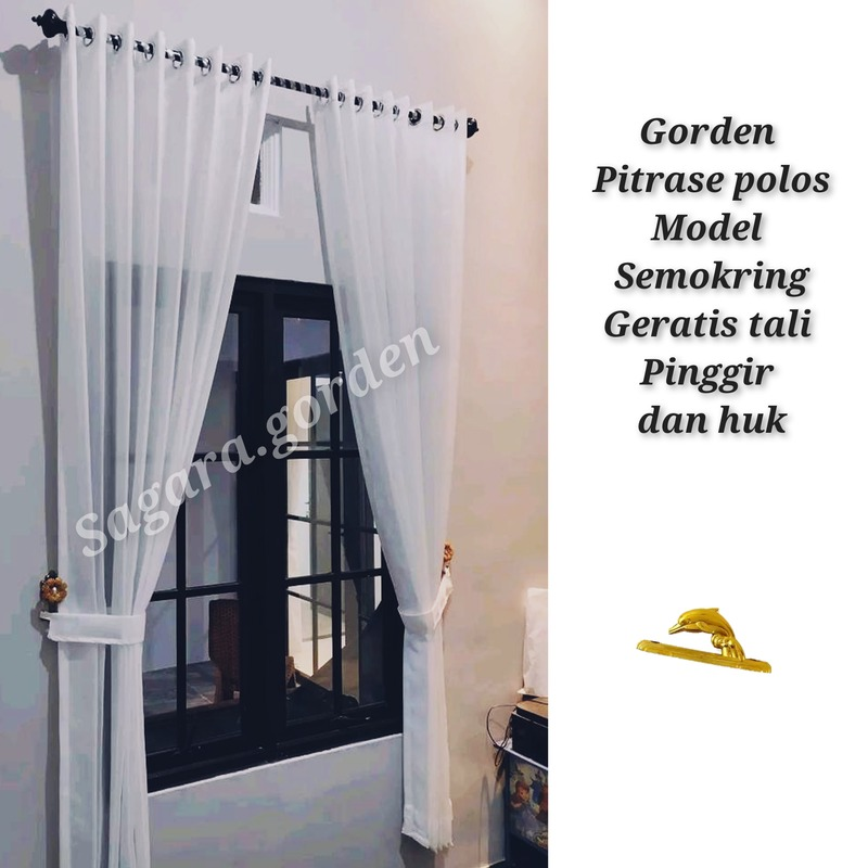 Turun 60%: Satu set Gorden Vitrase Polos