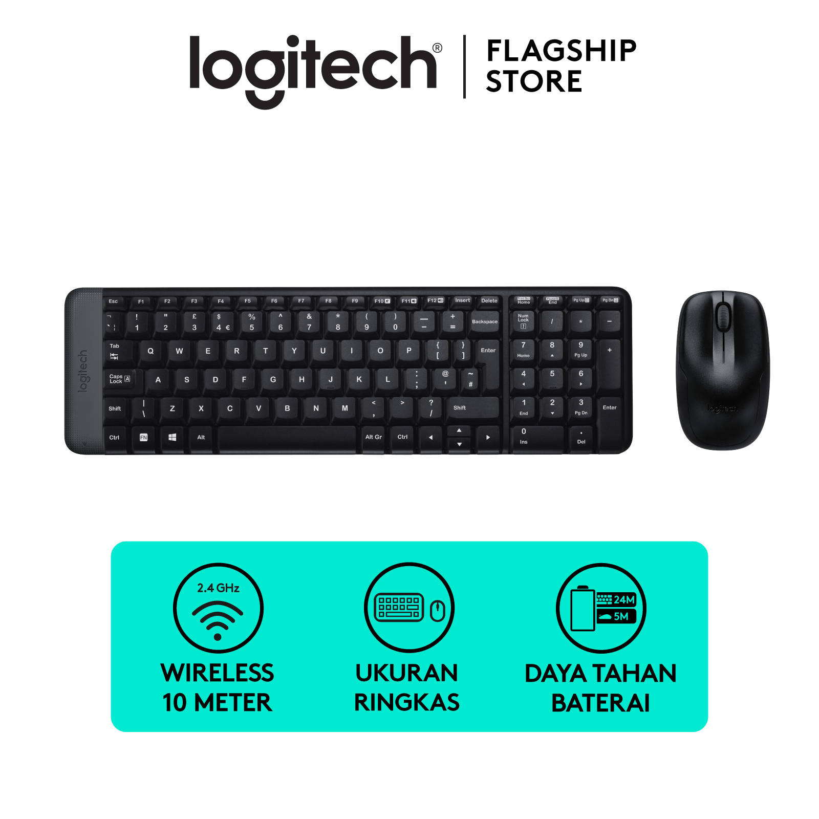 Turun 21%: Logitech MK215 Keyboard dan