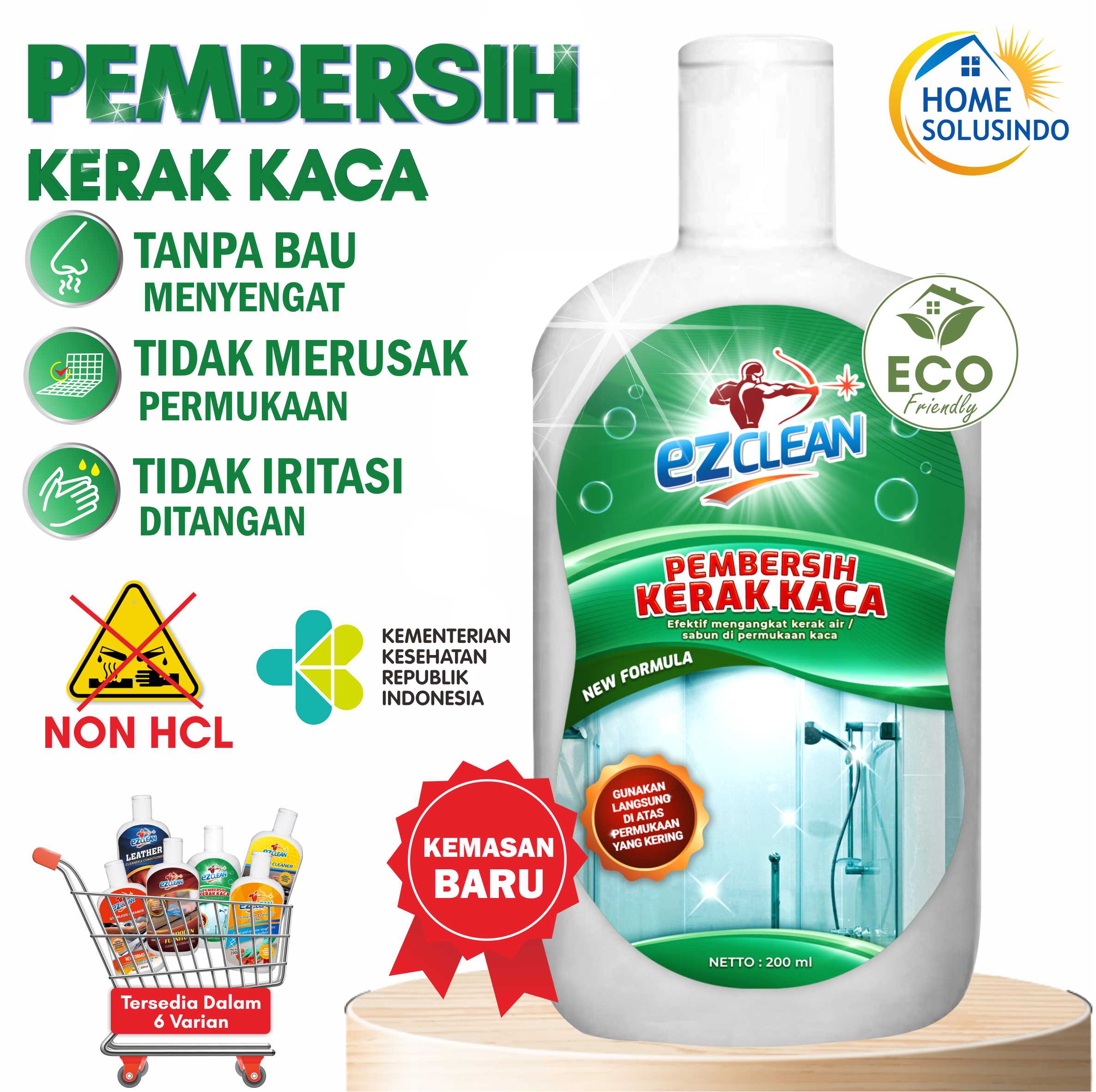 Harga Baru Turun: EZClean Shower Glass